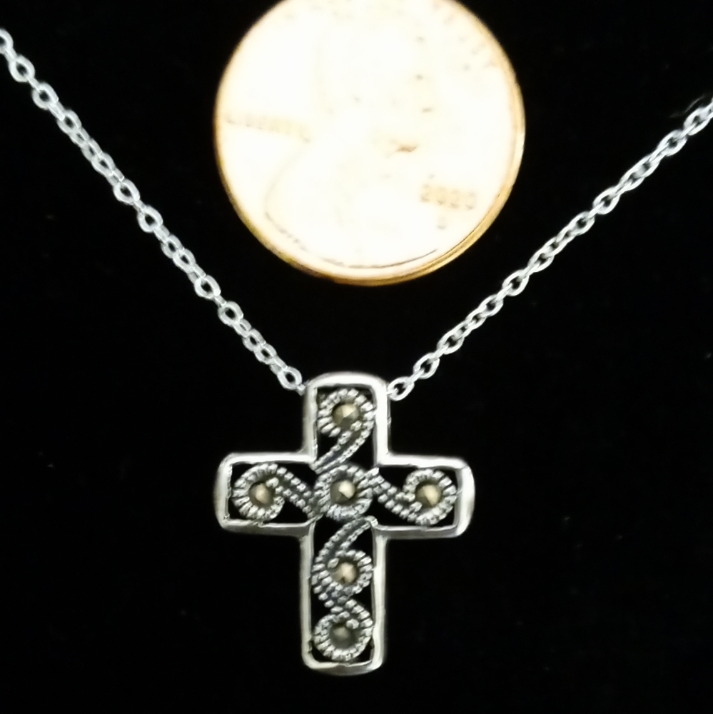 Sterling silver cute little cross necklace